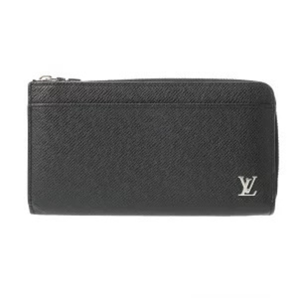 Louis Vuitton Taiga Zippy Dragonne Black Long Wallet